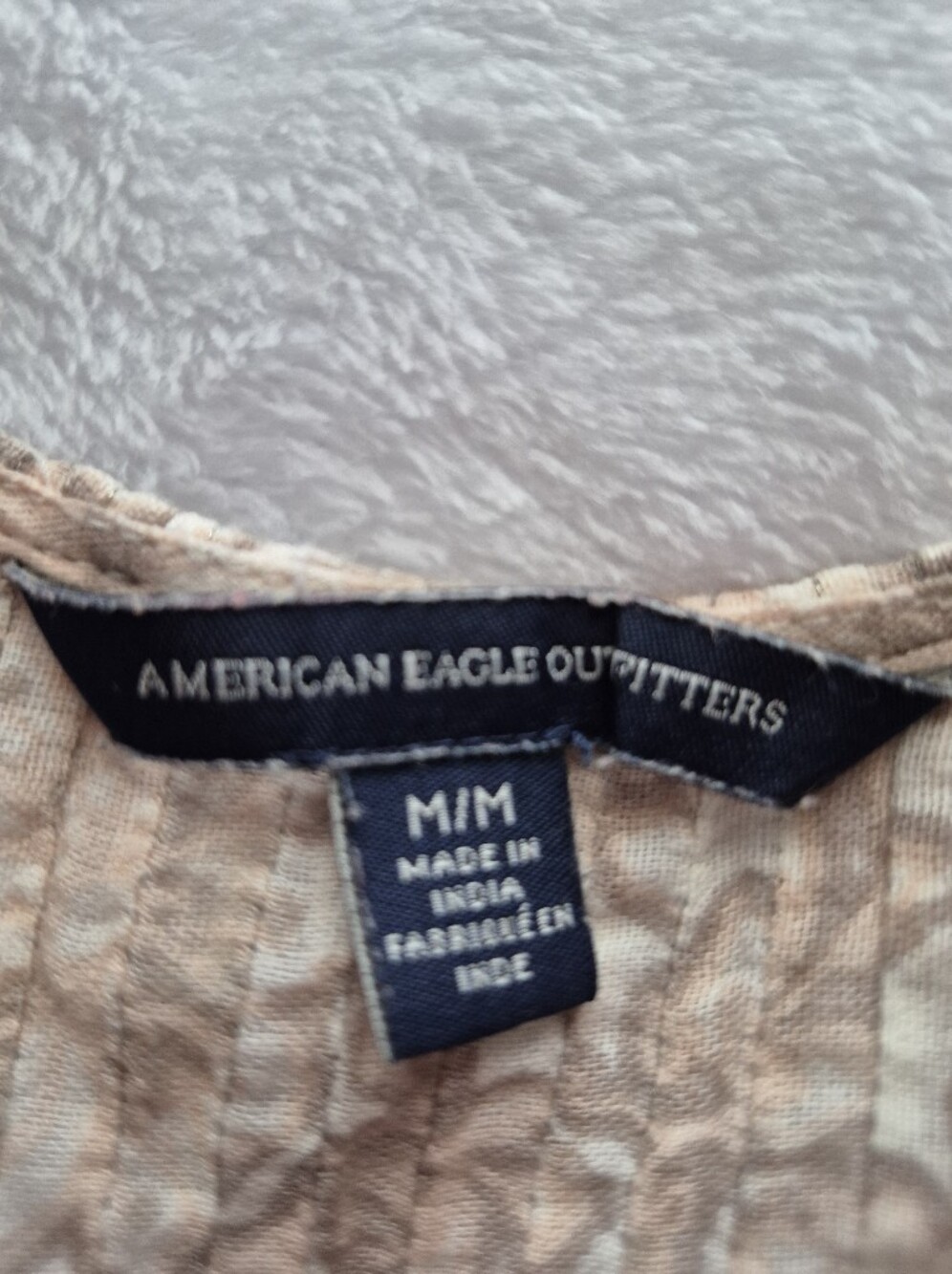 American Eagle Outfitters Beige Floral Lace-Trim Tank - Picture 4 of 6